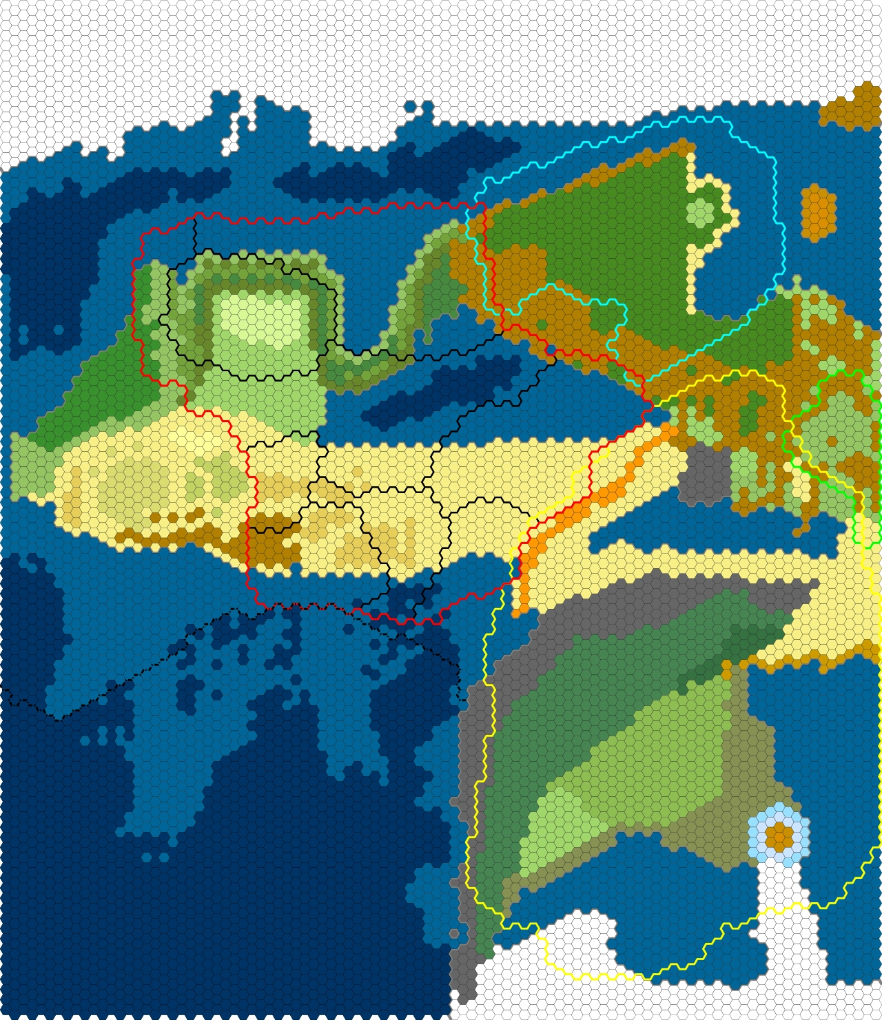 Map of the fictional continent of Law and Chaos in the world of Naruul